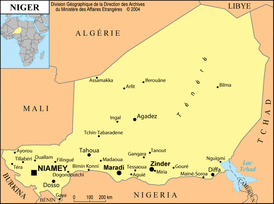carte de la Rpublique du Niger