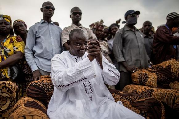 Adama Barrow, 51 ans, candidat de l'opposition unie, avant sa victoire surprise  la prsidentielle du 1er dcembre en Gambie.