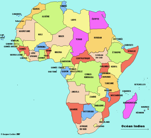 CARTE AFRIQUE: TERRITOIRES