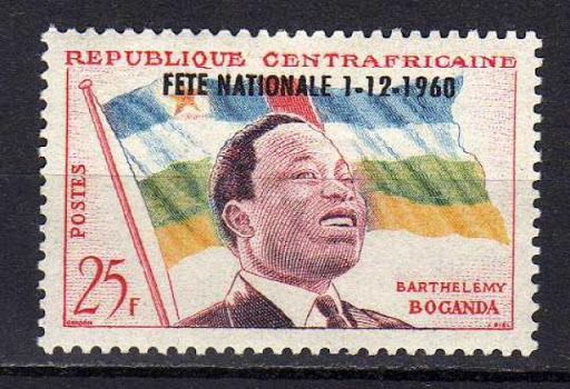 timbre mis  l'effigie de Barthelmy Boganda. 1960