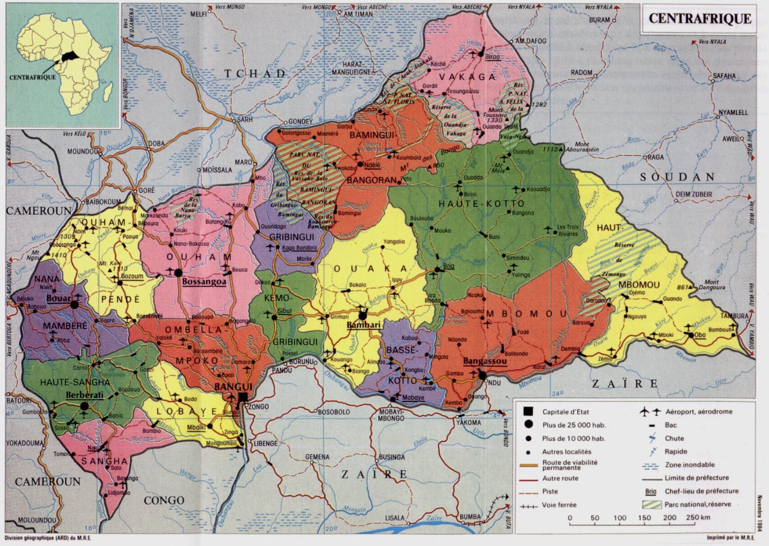 Carte BEA Centrafrique - sangonet.com