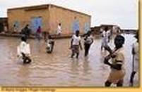 maison inonde  Bangui, juin 2009