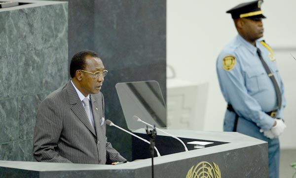 Le prsident du Tchad, Idriss Deby Itno  la tribune de l'Assemble gnrale de l'Onu,  New York