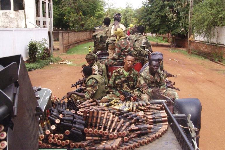Des 
rebelles de la Slka lors de la prise de Bangui, en mars 2013. 
Reuters