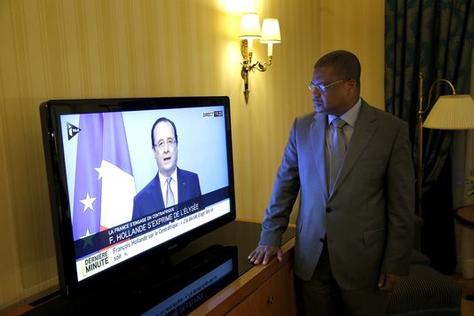 Le premier ministre centrafricain, 
Nicolas Tiangaye,  Paris, jeudi 5 dcembre