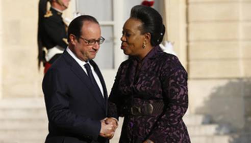 Franois Hollande reoit le 27 mai 2015  l'Elyse Catherine Samba-Panza