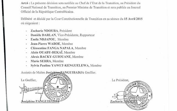 Liste des membres de la Cour Constitutionnelle