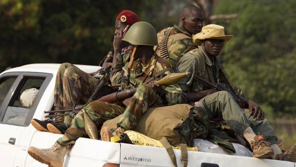 Des soldats de l'ex-Seleka, dont Noureddine Adam tait numro deux, au nord de Bangui en janvier 2014