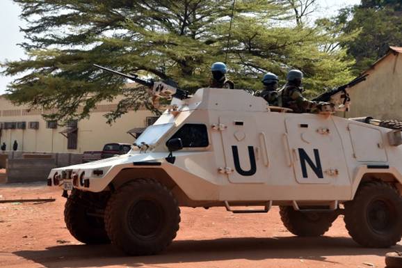 Une patrouille des Nations Unies en Centreafrique