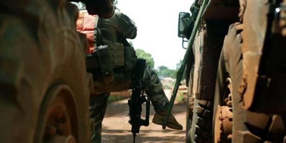 Des lments de la force Sangaris  Bambari, en Centrafrique, le 22 mai 2014