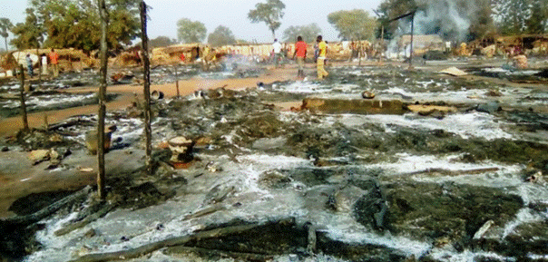 Incendie sur un site à Batangafo