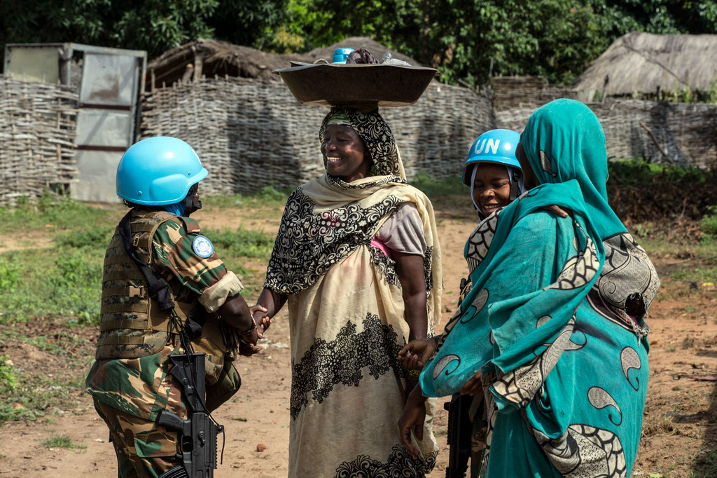 Des femmes Casques bleus servant au sein de la MINUSCA en Rpublique centrafricaine