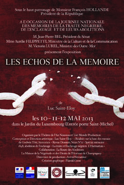 Affiche - Les Echos de la mmoire, les 10, 11 et 12 mai 2013 au Jardin du Luxembourg (Paris)