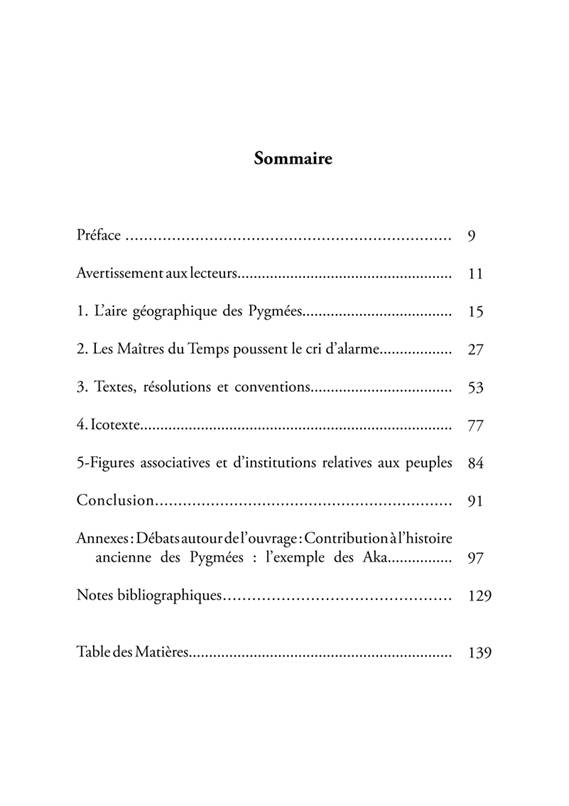 Discrimination des Pygmes : Rfutation des Matres de la fort - Sommaire