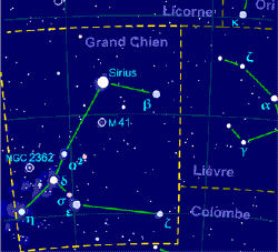 La constellation du Grand Chien est une des plus vieilles constellations avec Sirius, l'toile la plus brillante. Photo  DR