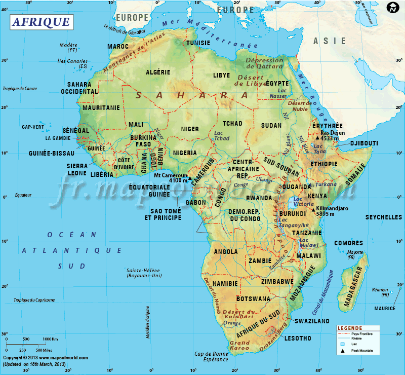 Carte de l'Afrique