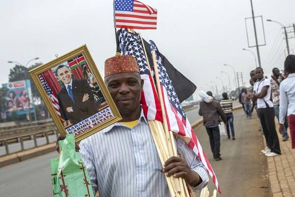 Lors de la visite d'Obama au Kenya, le 26 juillet.