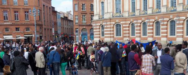 Appel : Soutien au peuple centrafricain - Paix, lacit et fraternit en RCA. Dimanche 21 avril 2013 de 14H  17H. Toulouse, Place du Capitole