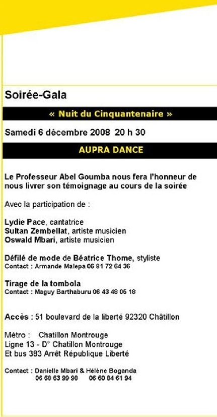 Soire-Gala. Abel Goumba tmoigne