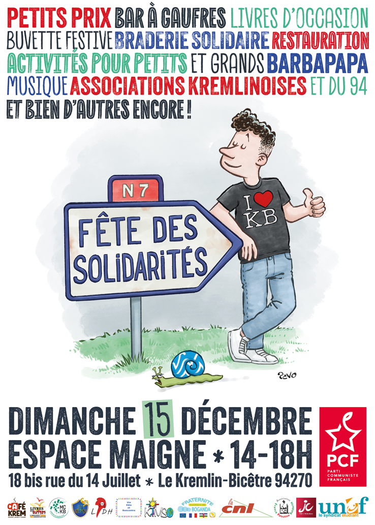 Affriche Fte des solidarits dimanche 15 dcembre 2024 en l'Espace Maign du Kremin-Bictre